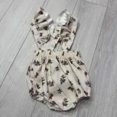 韓国ベビーパンツ ベビーサロペット 花柄　80