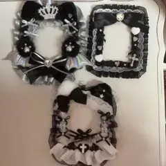 デコケース 硬質カードケース 黒 猫 悪魔 ブラック