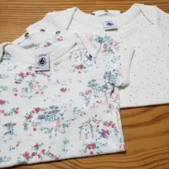 プチバトー　6m67cm2枚セット　半袖ロンパース