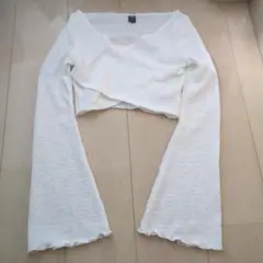 SHEIN ホワイト クロップドカーディガン XS
