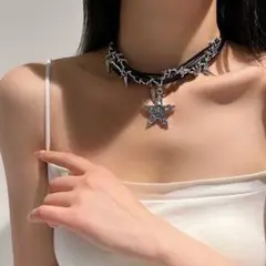 ロック ドクロ 【新品】チョーカー シルバー ブラック 病みかわ 韓国 地雷系
