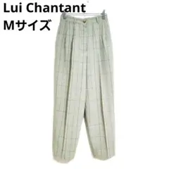 ルイシャンタン ワイドパンツ チェック柄 緑 M テーパードパンツ シンプル 春