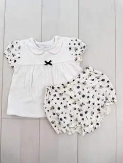 bebe 花柄ショートパンツ付きトップスセット 70-80サイズ
