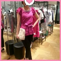 手洗い可能!ゴージャス‼ビシュー付きブラウス(^.^)アナイ好きな方にもオススメ