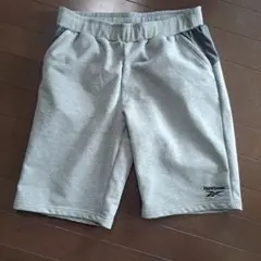 ReebokリーボックハーフパンツズボンショートスエットメンズLLグレー刺繍