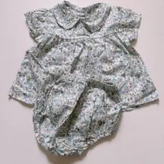 【美品】セットアップ　花柄　水色　半袖