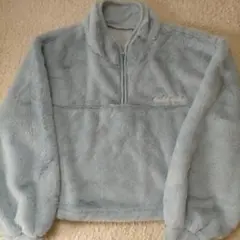 美品 フリースジャケット フリース 水色 M ハーフジップ
