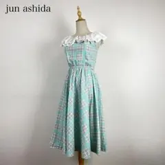 タグ付き jun ashida チェック ワンピース ノースリーブ