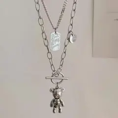 【新品・未使用】ネックレス 2セット クマ シルバー 可愛い アクセサリー