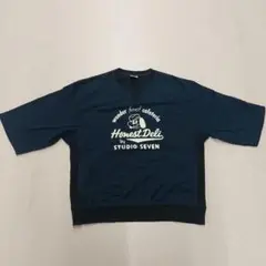 STUDIO SEVEN 半袖Tシャツ　紺　ネイビー　古着　M　GUコラボ
