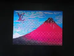 A4 額付き ポスター 赤富士 モノグラム 富士山 Mount Fuji 北斎