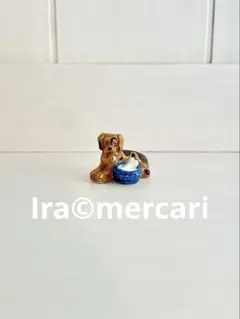 犬　お庭のフェーブ　フェーヴ　ミニチュア　陶器　フランス製