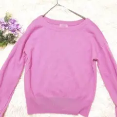 美品✨ルフトローブ カシミヤ混ウールニット ピンク フレア袖 9号