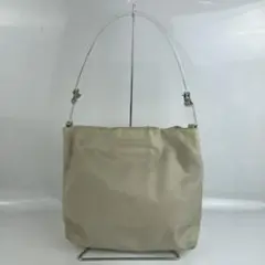 PRADA プラダ ナイロン ロゴプレート トートバッグ ベージュ ブランド