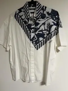yoshiokuboヨシオクボ花柄スカーフ半袖シャツ
