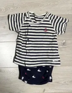 ベビー服 ロンパース　ストライプ柄 70-80 コンビミニ