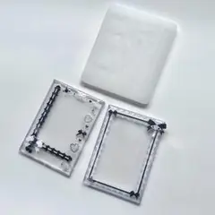 #0149シリコンモールド　額縁　リボン　デコパーツ　トレカケース　レンジ