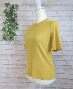 【UNIQLO】ユニクロ　レディース　クルーネックTシャツ　L　マスタード