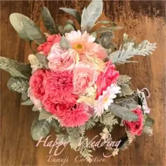 ♡最終値下げ♡NO112＃ウエディングブーケピンク＃花輪#ブートニア#花束#