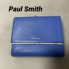 ☆Paul Smith 財布 青 花柄 がま口☆