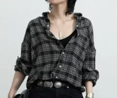 アパルトモン REMI RELIEF レミ レリーフ CHECK SHIRT 黒