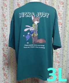 ズートピア ニックとジュディ Tシャツ 3Lサイズ 未使用タグ付き