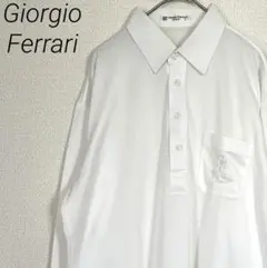 Giorgio Ferrari ポロシャツ 長袖 胸ポケット ロゴ刺繍 大きめ