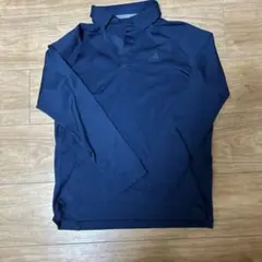 adidas ネイビー 長袖ポロシャツ