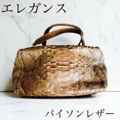 エレガンス eleganceパイソンレザー ハンドバッグ 美品 小型
