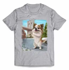 チワワいぬ犬ニューヨークブルックリン旅行アメリカフルートTシャツ