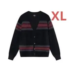 XL STUSSY STRIPE SHAGGY CARDIGAN
