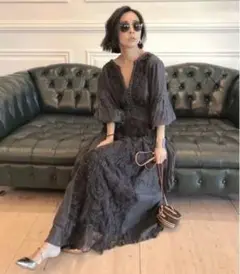 MEDI EMBROIDERY TULLE LACE DRESS Ameri