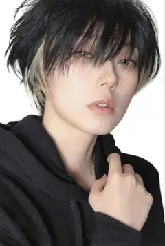 FESHFEN フルウィッグ ブラックブラウン&ゴールド