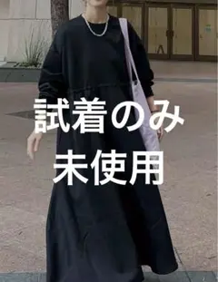 CORNERS by KR 長袖スウェットドッキングワンピース　ブラック