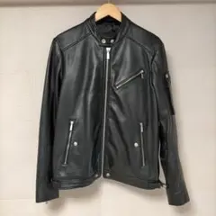 【超美品】 DIESEL 羊革 レザージャケット シングルライダース 黒 L