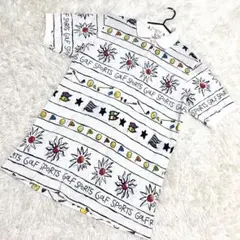 LAEVIS✨超美品　ゴルフウェア　ポロシャツ　イラスト風　ホワイト （M）