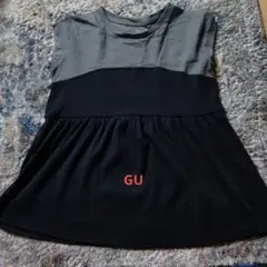 GU ノースリーブタンクトップ 160サイズ グレー・ブラック