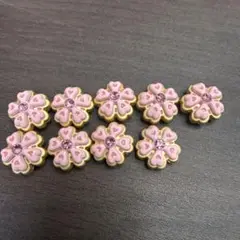 【お買い得】桜の合金ビーズ 9個セット