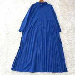 manana suerte ロングスリーブアシンメトリープリーツワンピース　長袖