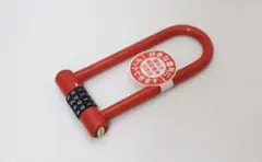 自転車用 シャックルロック ダイヤル式 U字ロック 鍵錠前 レッドDAHONに
