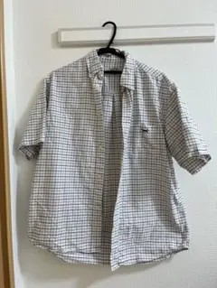 キツネ　チェック柄 半袖シャツ