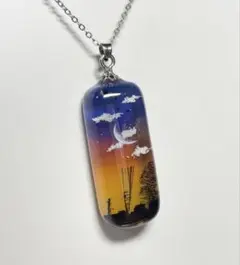 No.59 夕暮れの街並みネックレス