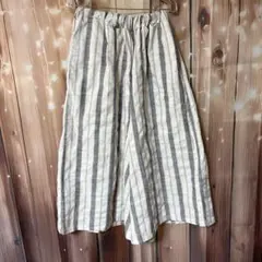 Fashon ストライプ ガウチョパンツ ワイドパンツ