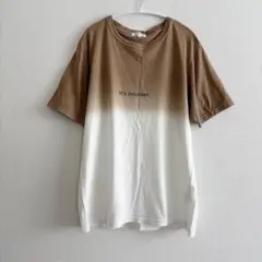 訳あり　ザショップティーケー　 Tシャツ 大きめ　XL トップス　ブラウン　白