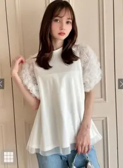 GRL ローズパフスリーブチュールTシャツ (fo2019)