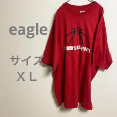 USA古着 eagle オーバーサイズTシャツ 赤 大きいサイズ ＸＬサイズ