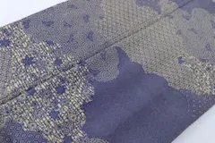 【小紋】青地に黄土色柄