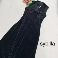 匿名配送★sybilla 美品 ベロア生地 ワンピース ブラック Mサイズ