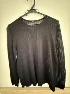 美品UNIQLO ブラック メッシュニット Lサイズ