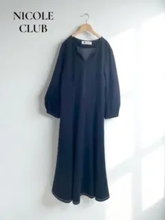 ★ニコルクラブ【38】フレアワンピース 七分袖 きれいめカジュア r251